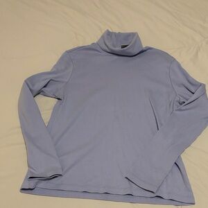 Light Blue Turtleneck Long Sleeve Top